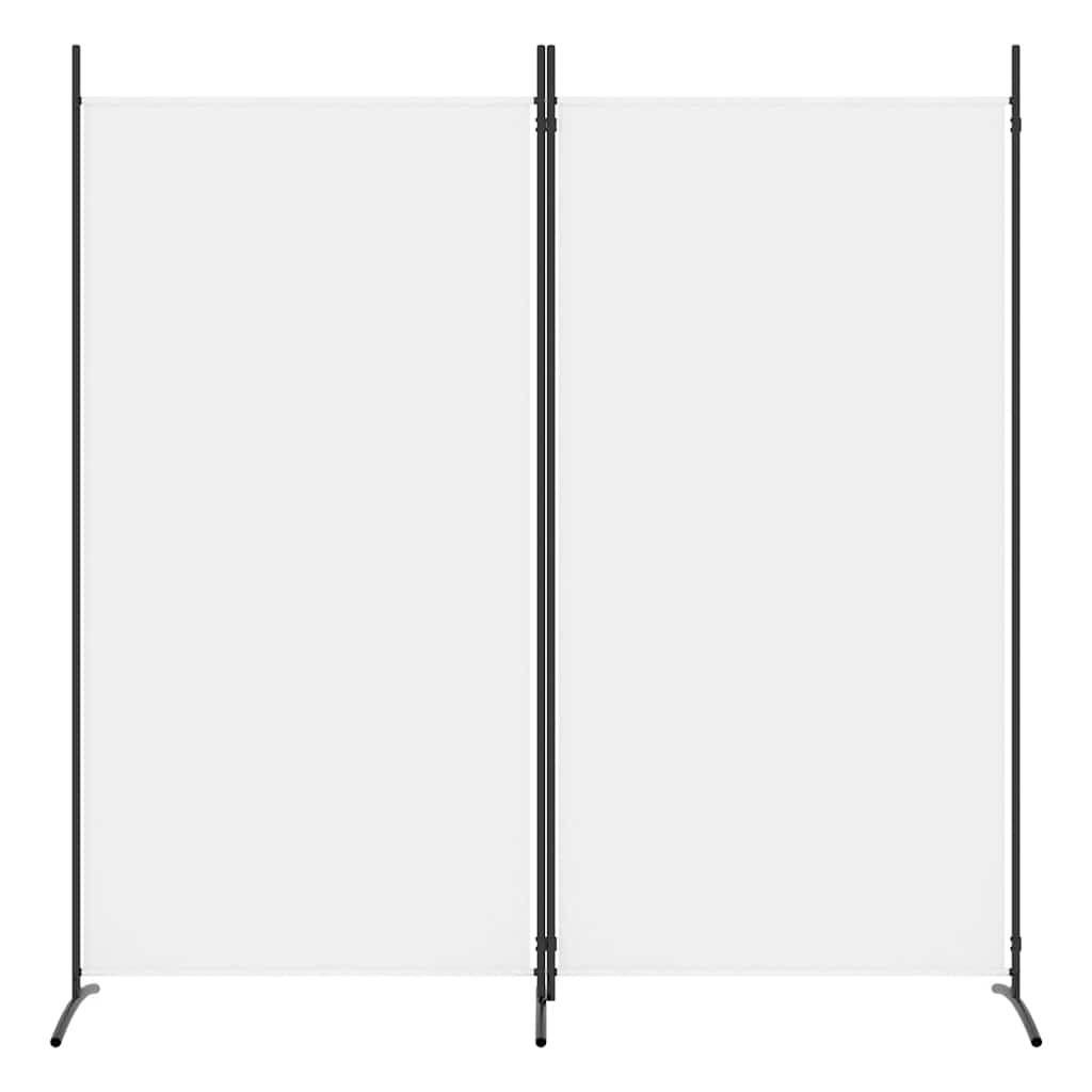 2-tlg. Paravent Weiß 175x180 cm Stoff