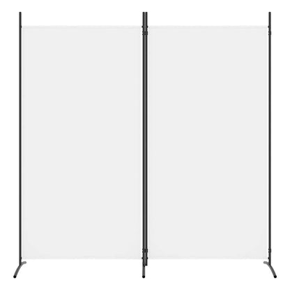 2-tlg. Paravent Weiß 175x180 cm Stoff