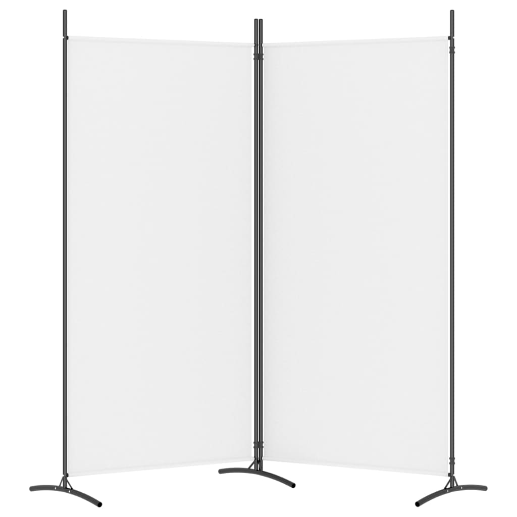 2-tlg. Paravent Weiß 175x180 cm Stoff
