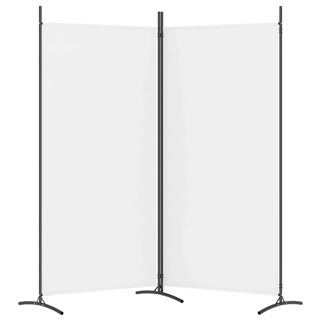 2-tlg. Paravent Weiß 175x180 cm Stoff