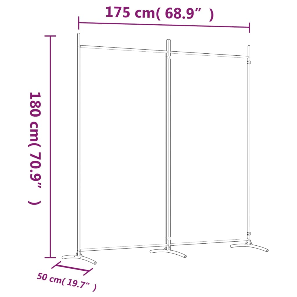 2-tlg. Paravent Weiß 175x180 cm Stoff