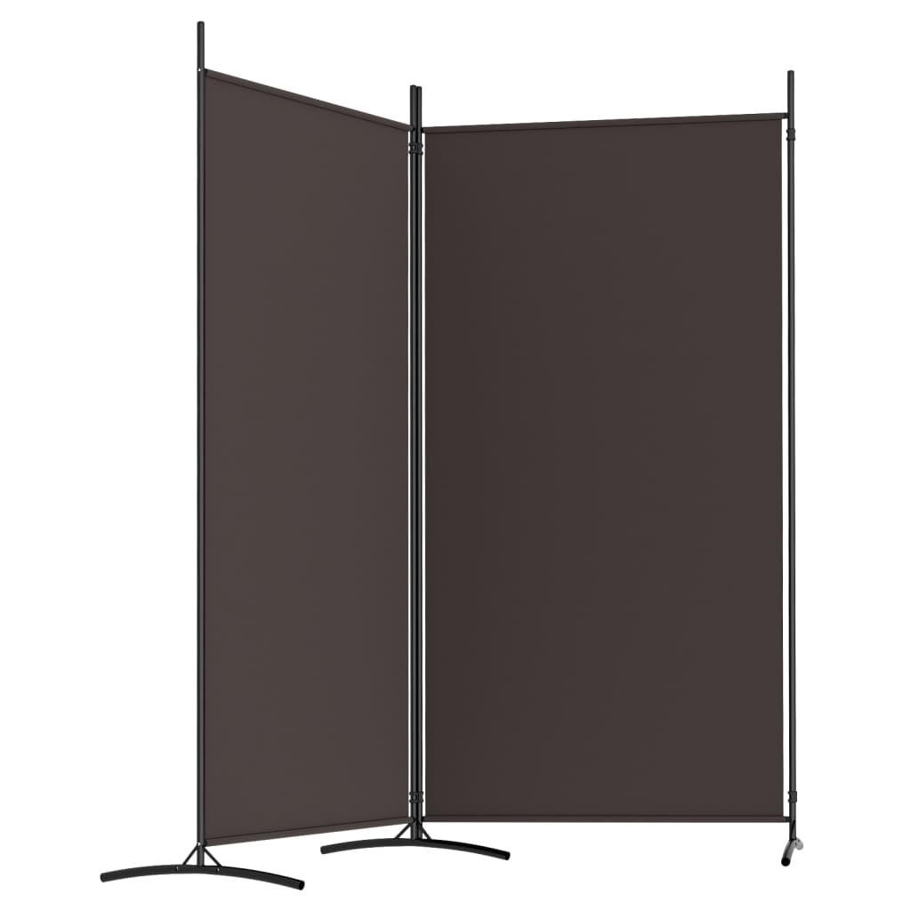 2-tlg. Paravent Braun 175x180 cm Stoff