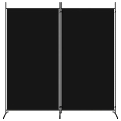 2-tlg. Paravent Schwarz 175x180 cm Stoff
