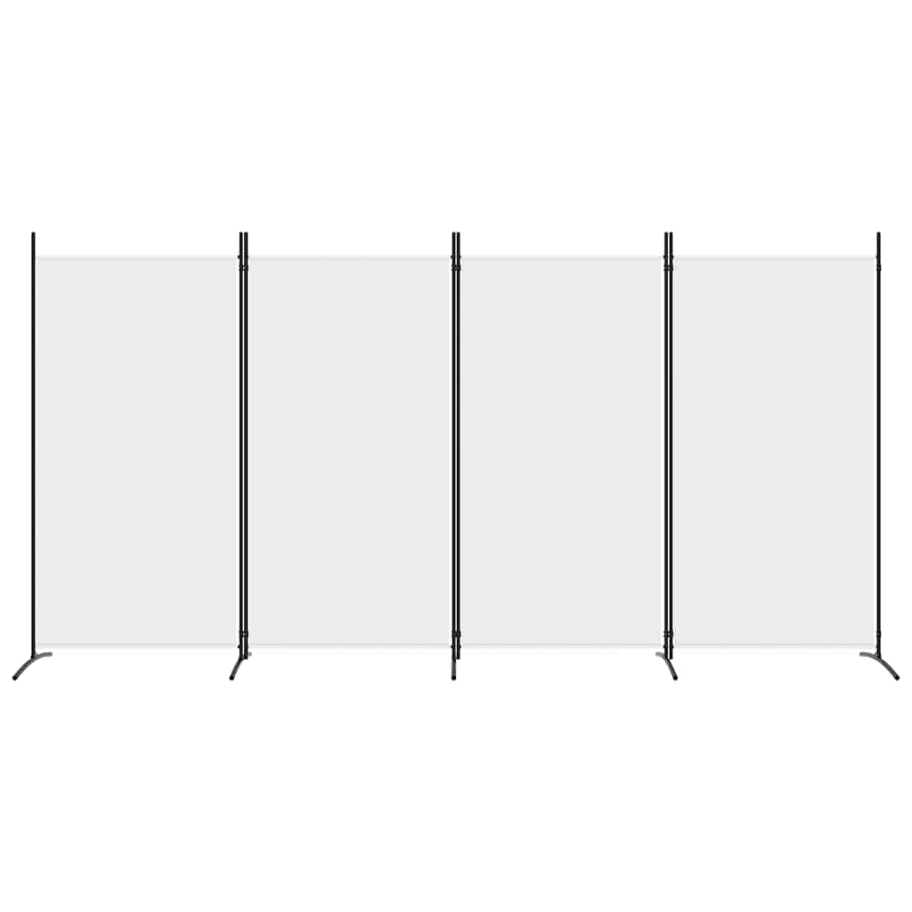 4-tlg. Paravent Weiß 346x180 cm Stoff