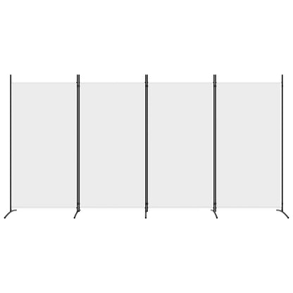 4-tlg. Paravent Weiß 346x180 cm Stoff