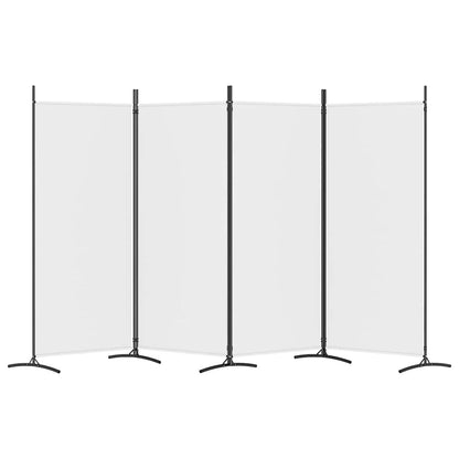 4-tlg. Paravent Weiß 346x180 cm Stoff