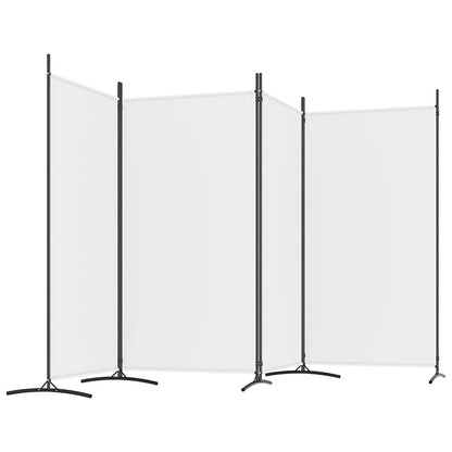 4-tlg. Paravent Weiß 346x180 cm Stoff