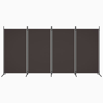 4-tlg. Paravent Braun 346x180 cm Stoff