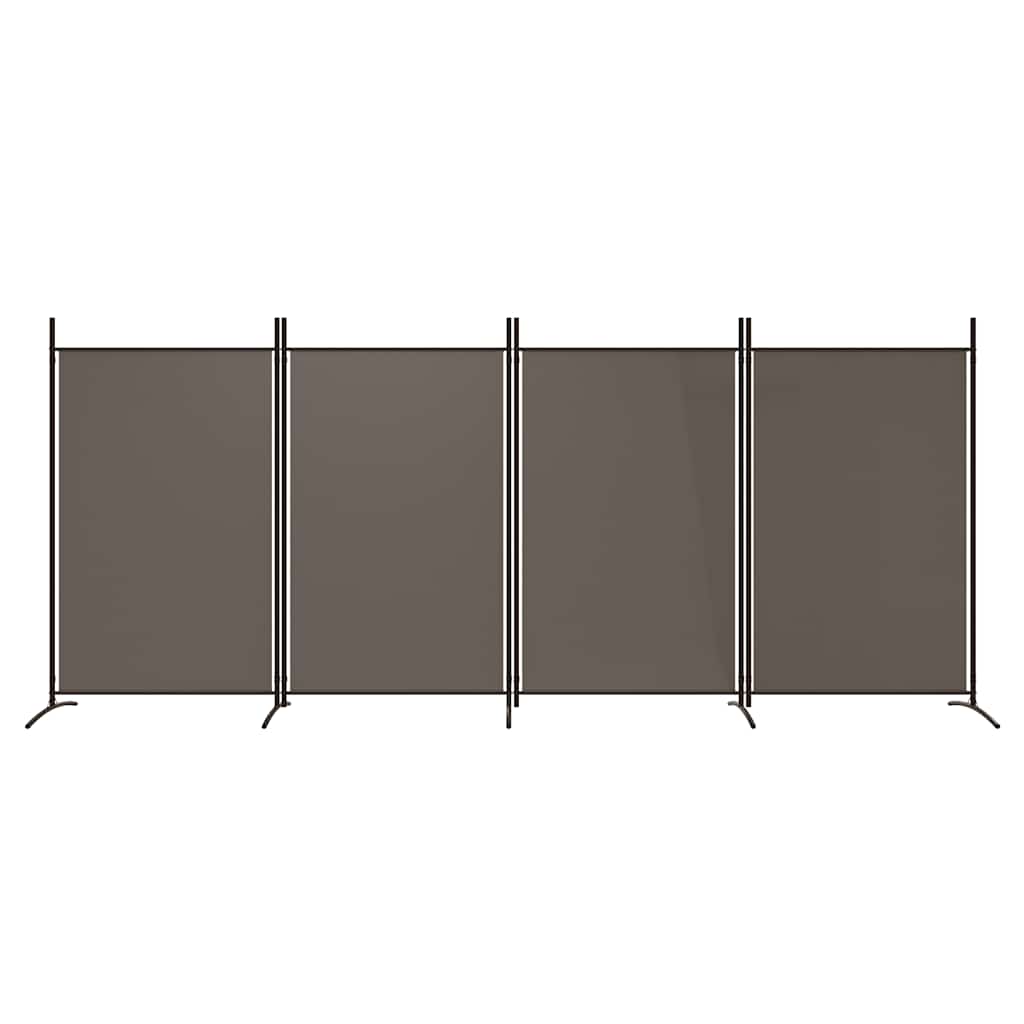 4-tlg. Paravent Anthrazit 346x180 cm Stoff