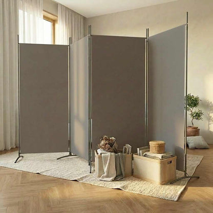 4-tlg. Paravent Anthrazit 346x180 cm Stoff