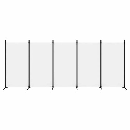 5-tlg. Paravent Weiß 433x180 cm Stoff