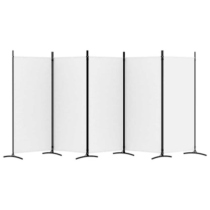 5-tlg. Paravent Weiß 433x180 cm Stoff