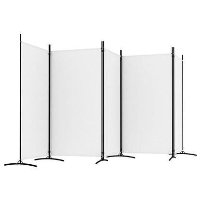 5-tlg. Paravent Weiß 433x180 cm Stoff