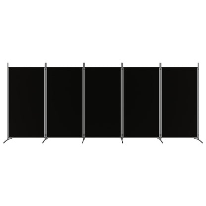 5-tlg. Paravent Schwarz 433x180 cm Stoff