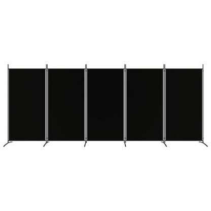 5-tlg. Paravent Schwarz 433x180 cm Stoff