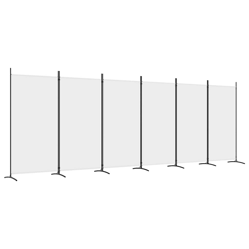 6-tlg. Paravent Weiß 520x180 cm Stoff