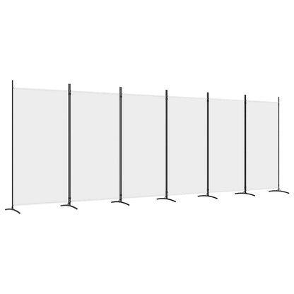 6-tlg. Paravent Weiß 520x180 cm Stoff