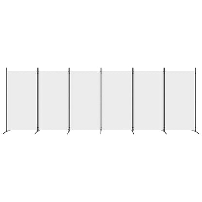 6-tlg. Paravent Weiß 520x180 cm Stoff