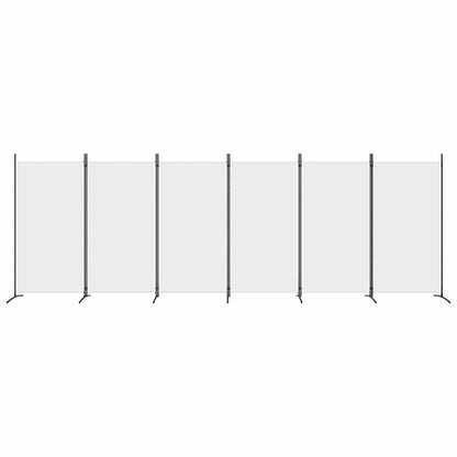 6-tlg. Paravent Weiß 520x180 cm Stoff