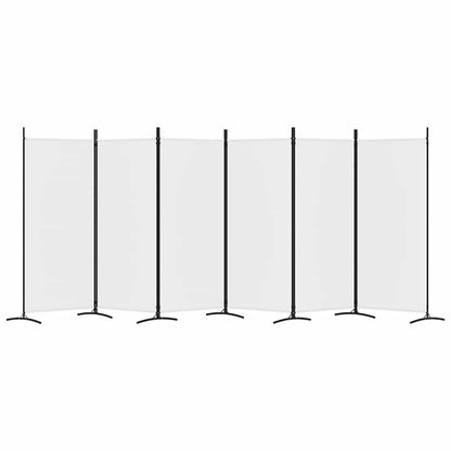 6-tlg. Paravent Weiß 520x180 cm Stoff