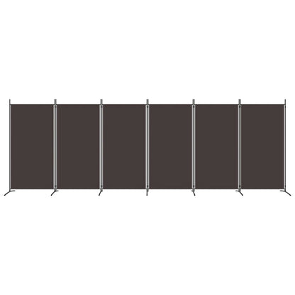 6-tlg. Paravent Braun 520x180 cm Stoff