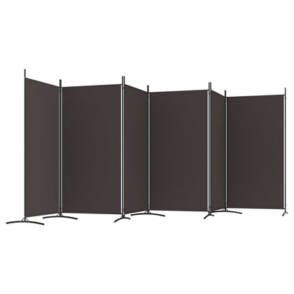 6-tlg. Paravent Braun 520x180 cm Stoff