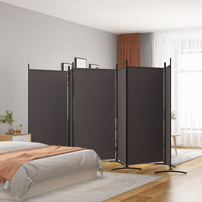 6-tlg. Paravent Braun 520x180 cm Stoff