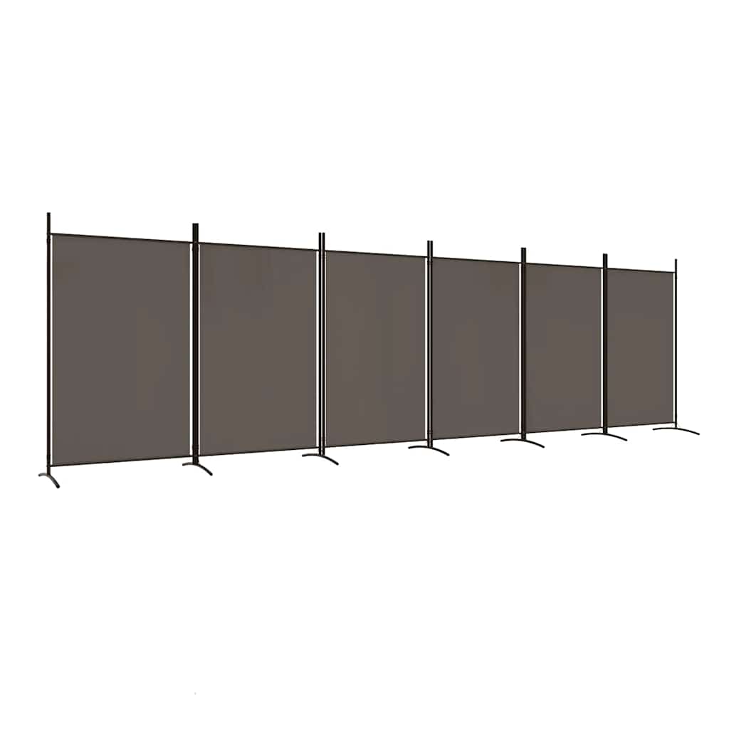 6-tlg. Paravent Anthrazit 520x180 cm Stoff