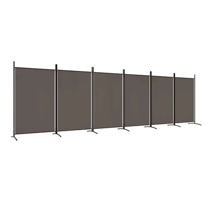 6-tlg. Paravent Anthrazit 520x180 cm Stoff