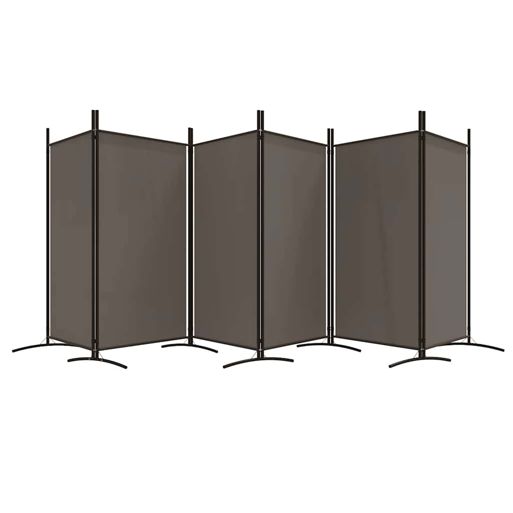 6-tlg. Paravent Anthrazit 520x180 cm Stoff