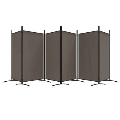 6-tlg. Paravent Anthrazit 520x180 cm Stoff