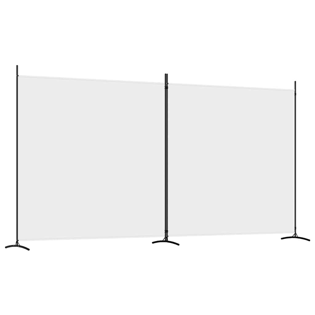 2-tlg. Paravent Weiß 348x180 cm Stoff