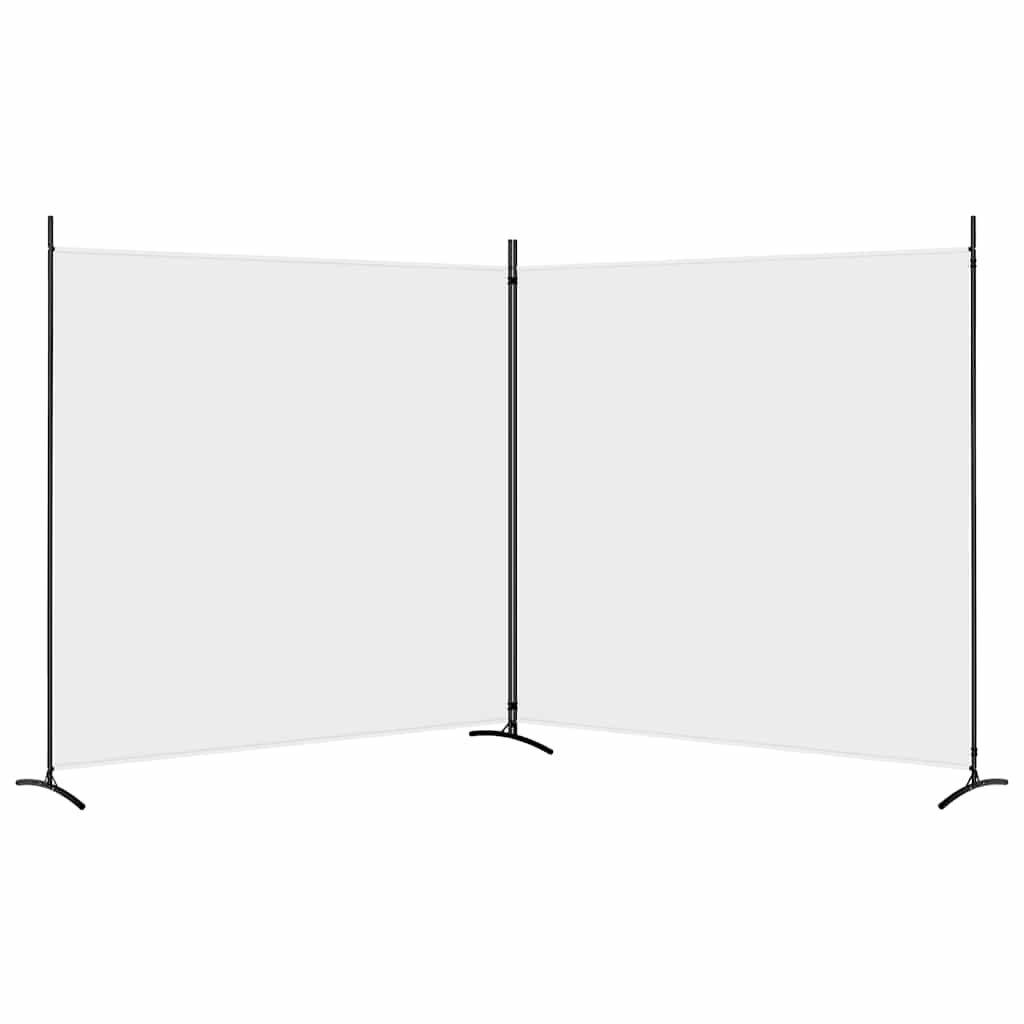 2-tlg. Paravent Weiß 348x180 cm Stoff