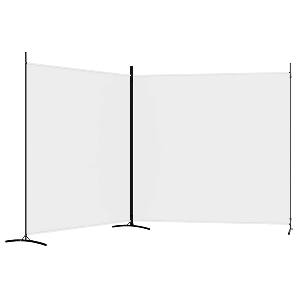 2-tlg. Paravent Weiß 348x180 cm Stoff