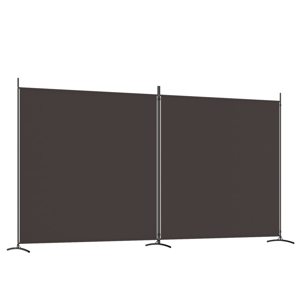 2-tlg. Paravent Braun 348x180 cm Stoff
