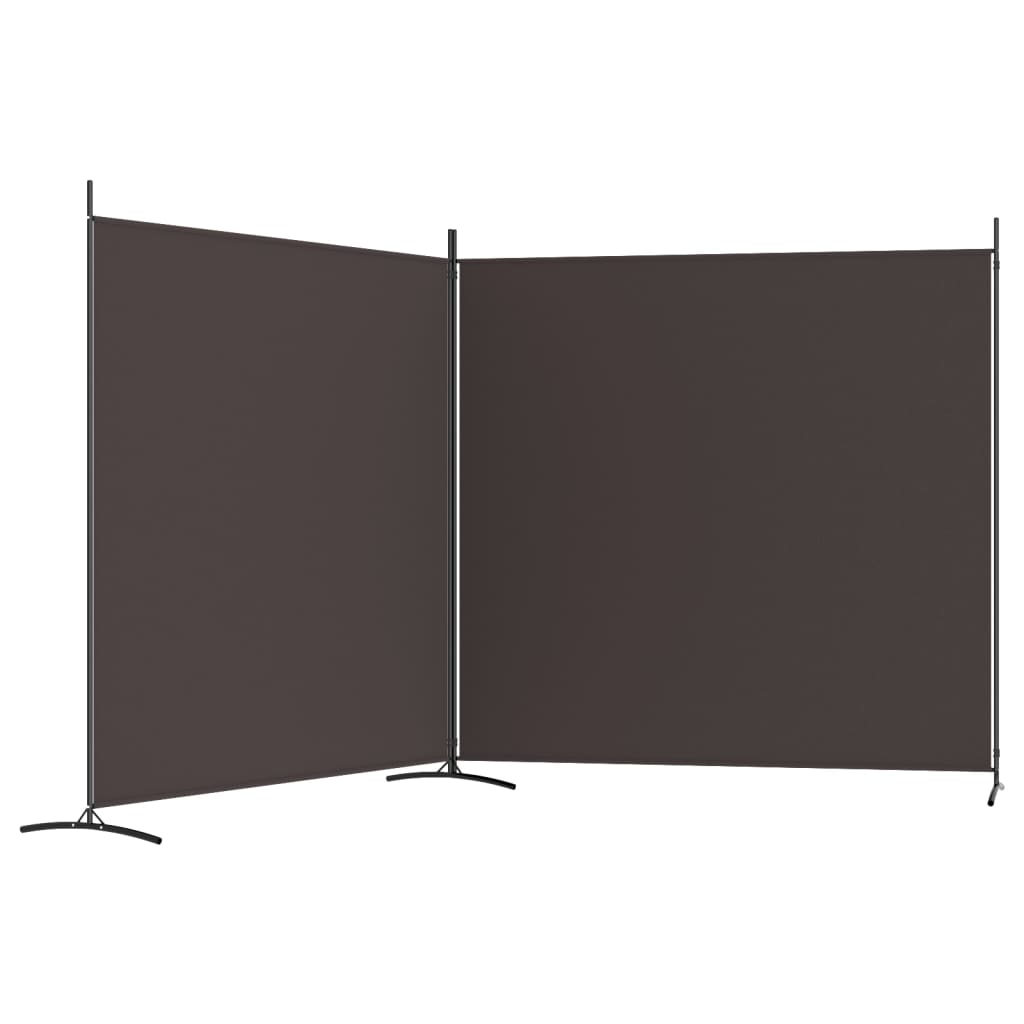 2-tlg. Paravent Braun 348x180 cm Stoff