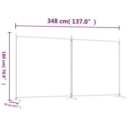 2-tlg. Paravent Braun 348x180 cm Stoff