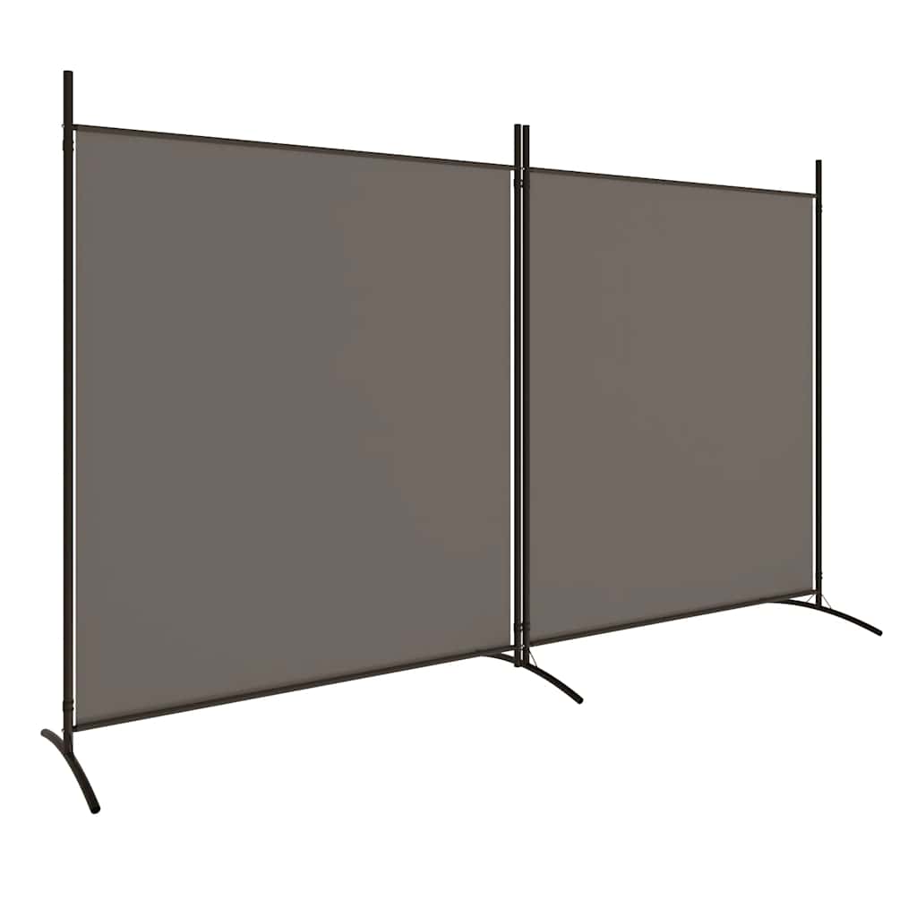 2-tlg. Paravent Anthrazit 348x180 cm Stoff