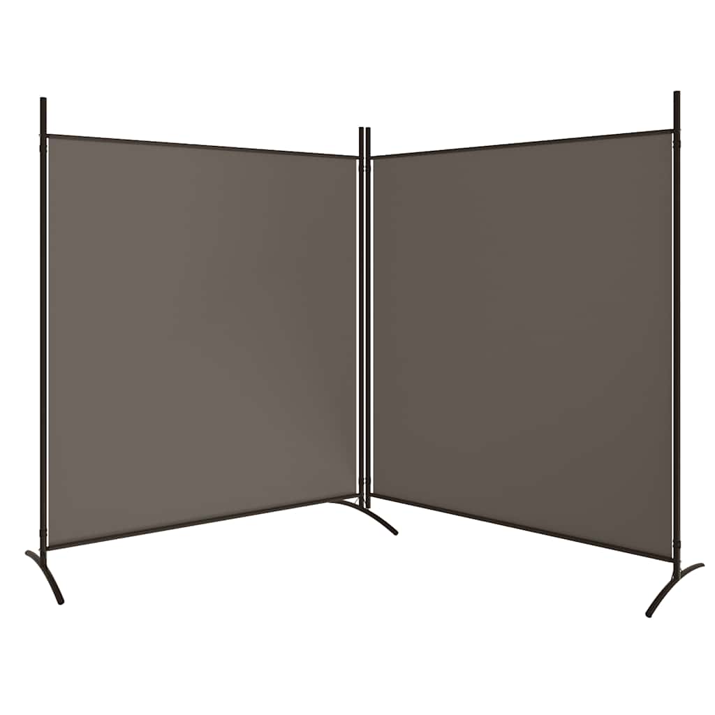 2-tlg. Paravent Anthrazit 348x180 cm Stoff