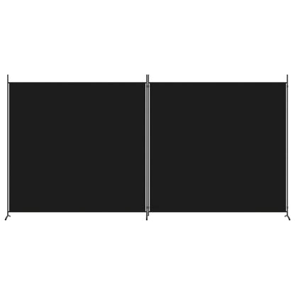 2-tlg. Paravent Schwarz 348x180 cm Stoff