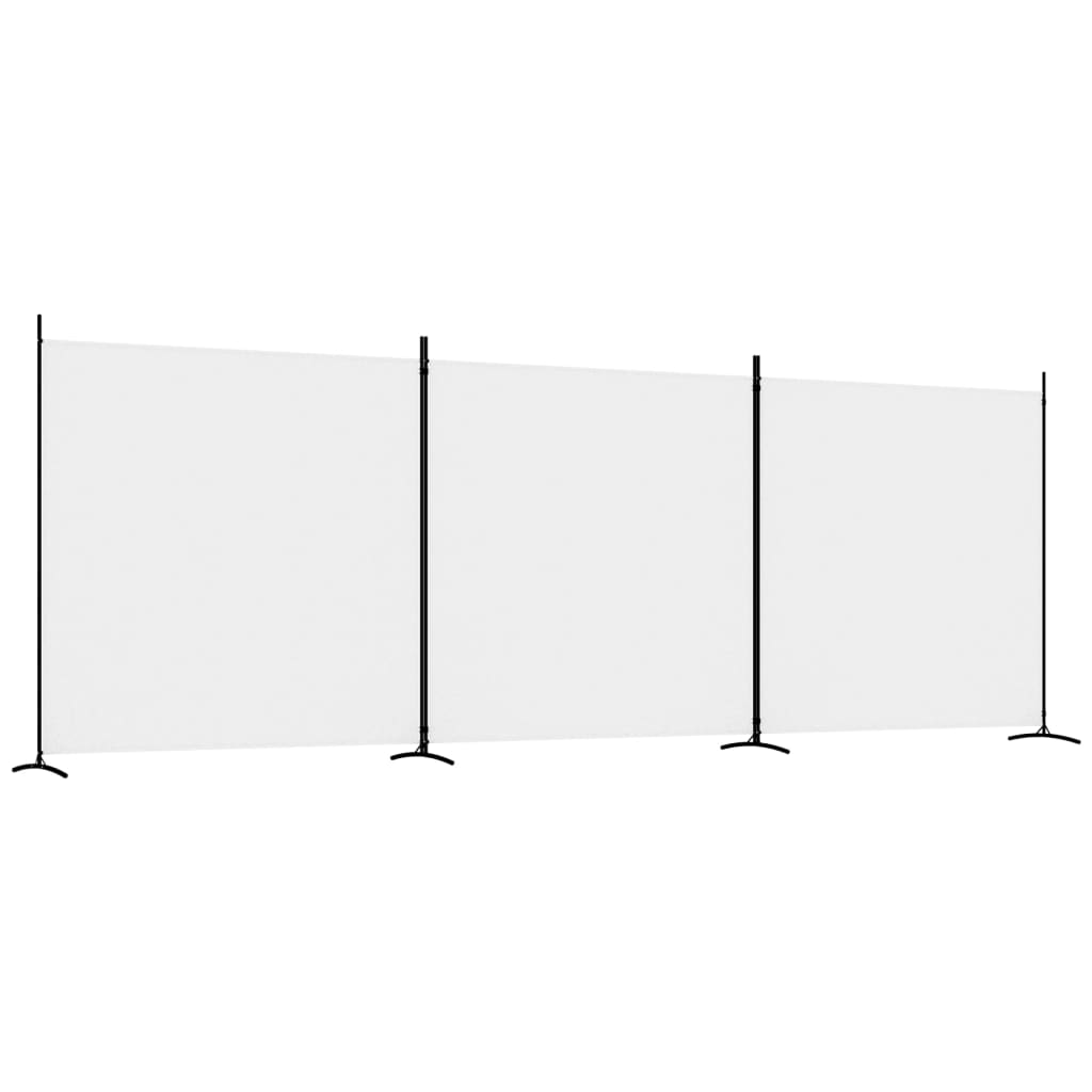 3-tlg. Paravent Weiß 525x180 cm Stoff