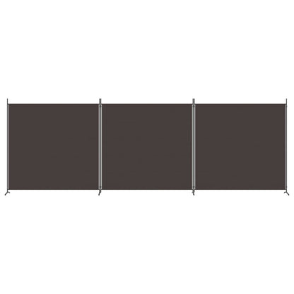 3-tlg. Paravent Braun 525x180 cm Stoff