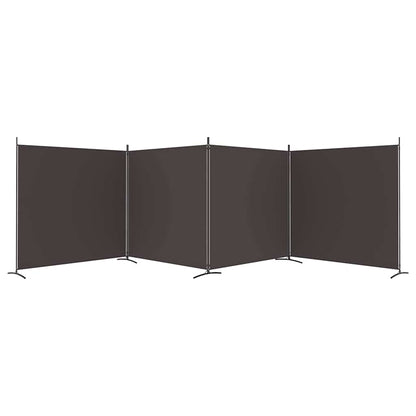 4-tlg. Paravent Braun 698x180 cm Stoff