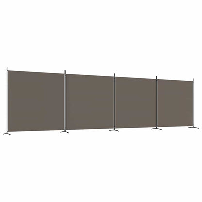 4-tlg. Paravent Anthrazit 698x180 cm Stoff