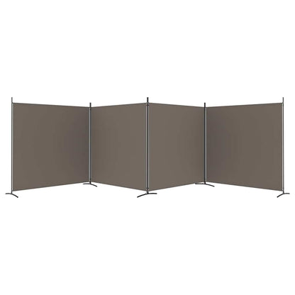 4-tlg. Paravent Anthrazit 698x180 cm Stoff