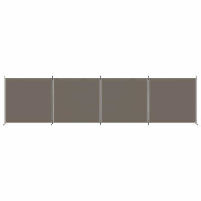 4-tlg. Paravent Anthrazit 698x180 cm Stoff